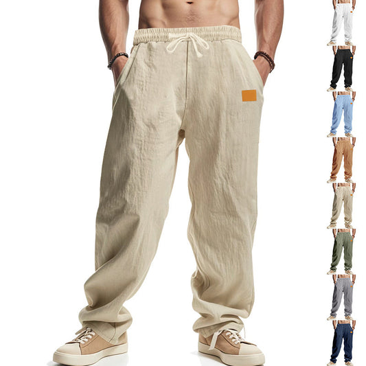Men's Breathable Casual Beach Trousers - Simple Linen Summer Pants