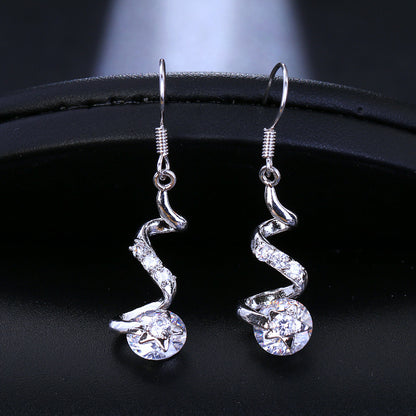 Purple Zircon Spiral Ear Hook Earrings - DropOnline.co