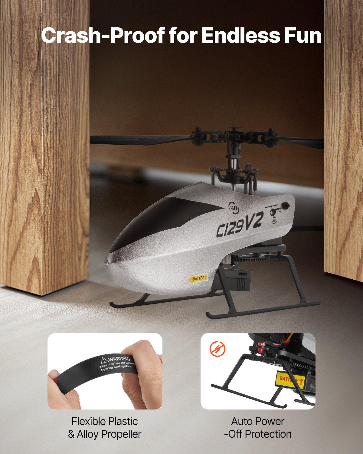 RC Helicopter 4 Channel Remote Control Aircraft Toy 39 Min Flight Kids Present