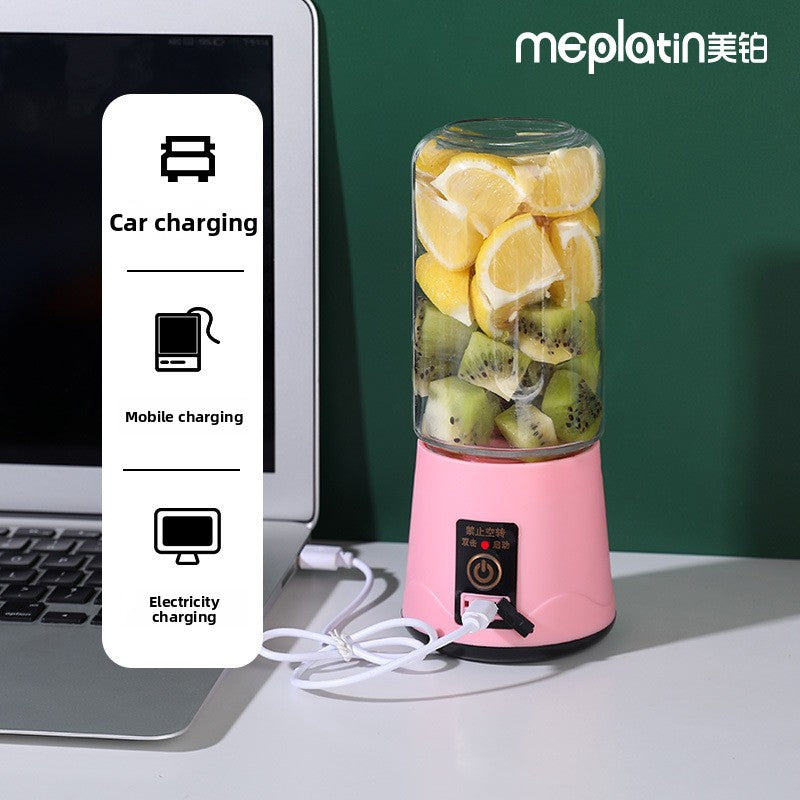 Portable USB Rechargeable Mini Juicer Cup - 400ml Personal Blender for Smoothies & Shakes