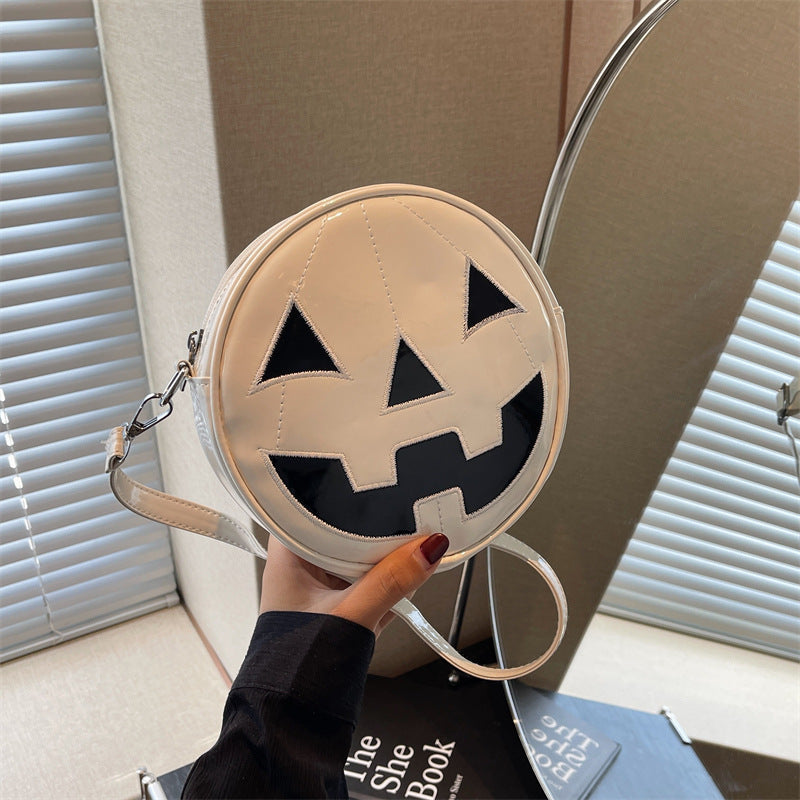 Halloween Pumpkin Round Bag - Cute Creative Crossbody Messenger Bag