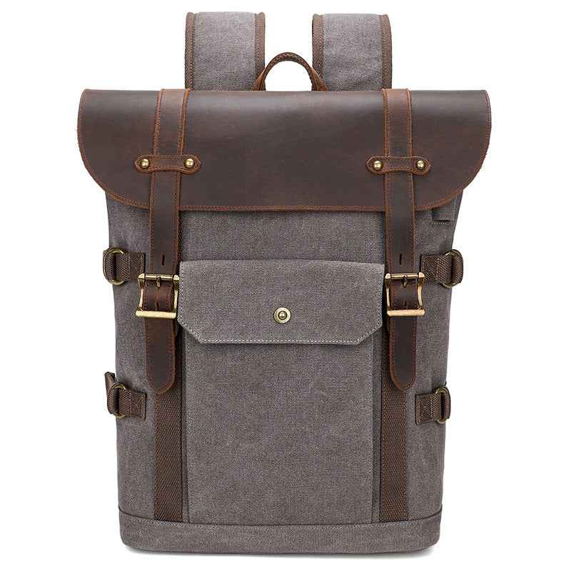 European And American Computer Crazy Horse Leather Backpack