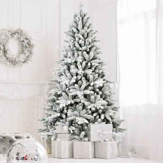 7FT Unlit Artificial Christmas Tree - 1514 Premium PVC Branches Hinged by LiMei - DropOnline.co