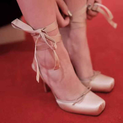 Square Toe High Heels Women Thin Heel