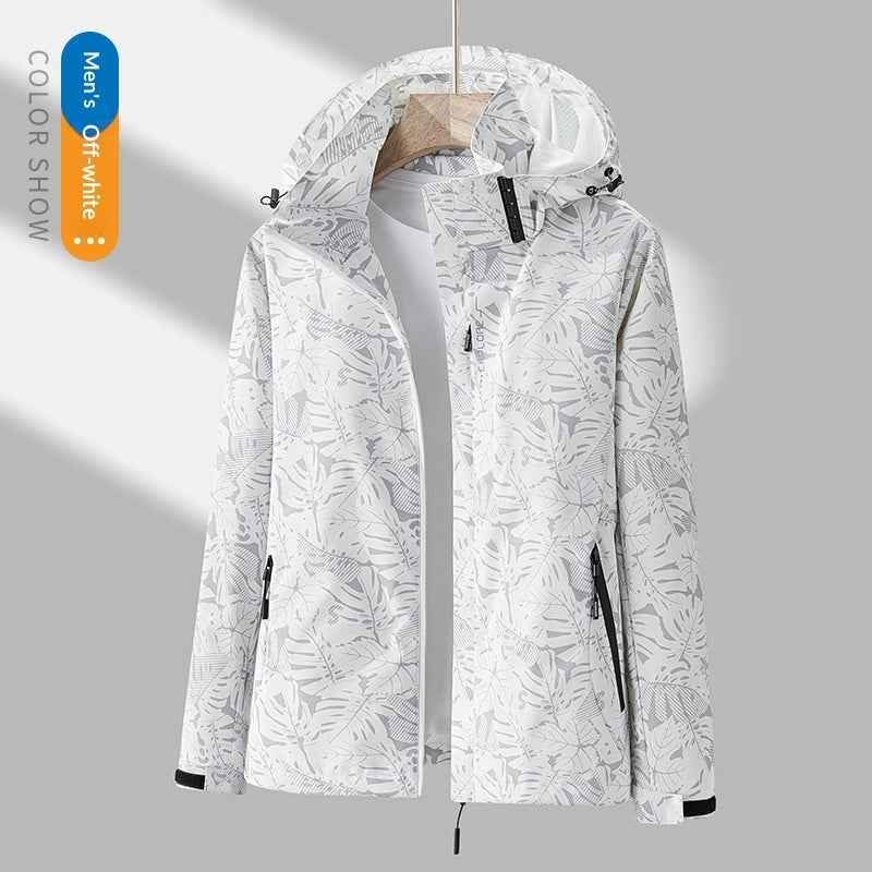 Women's Minimalist Printed Waterproof Outdoor Jacket