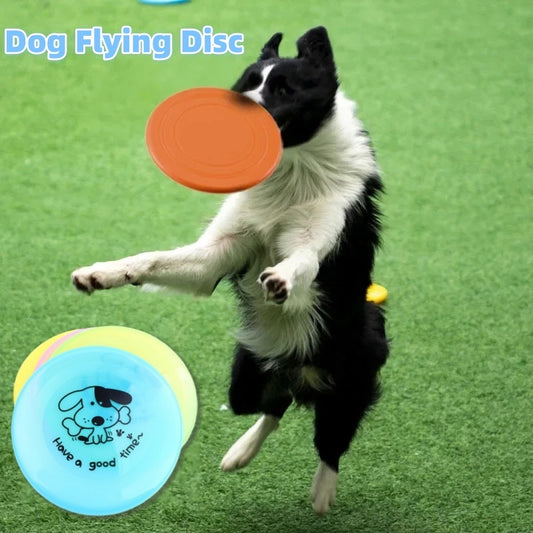 Silicone Flying Disc Dog Toy - Durable Chew Resistant Frisbee for Training & Interactive Play