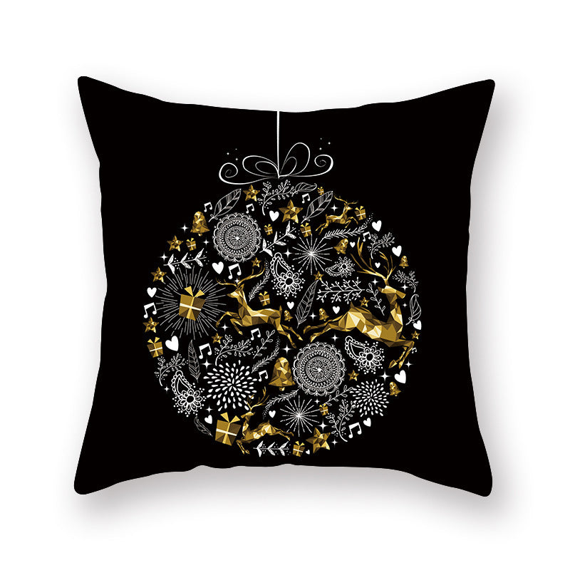 Printed Peach Skin Pillowcase Sofa Office Cushion Cover