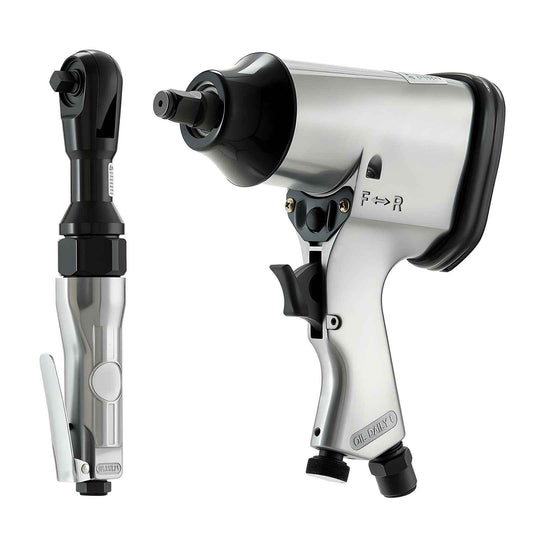 1 2 Air Impact Wrench & 3 8 Ratchet Wrench Combo, 19 Pieces Pro Air Tool And Accessories Kit - Includes 10PCS CR-V Steel Impact Socket Set & Carrying Case For Auto Repair, Home DIY Projects