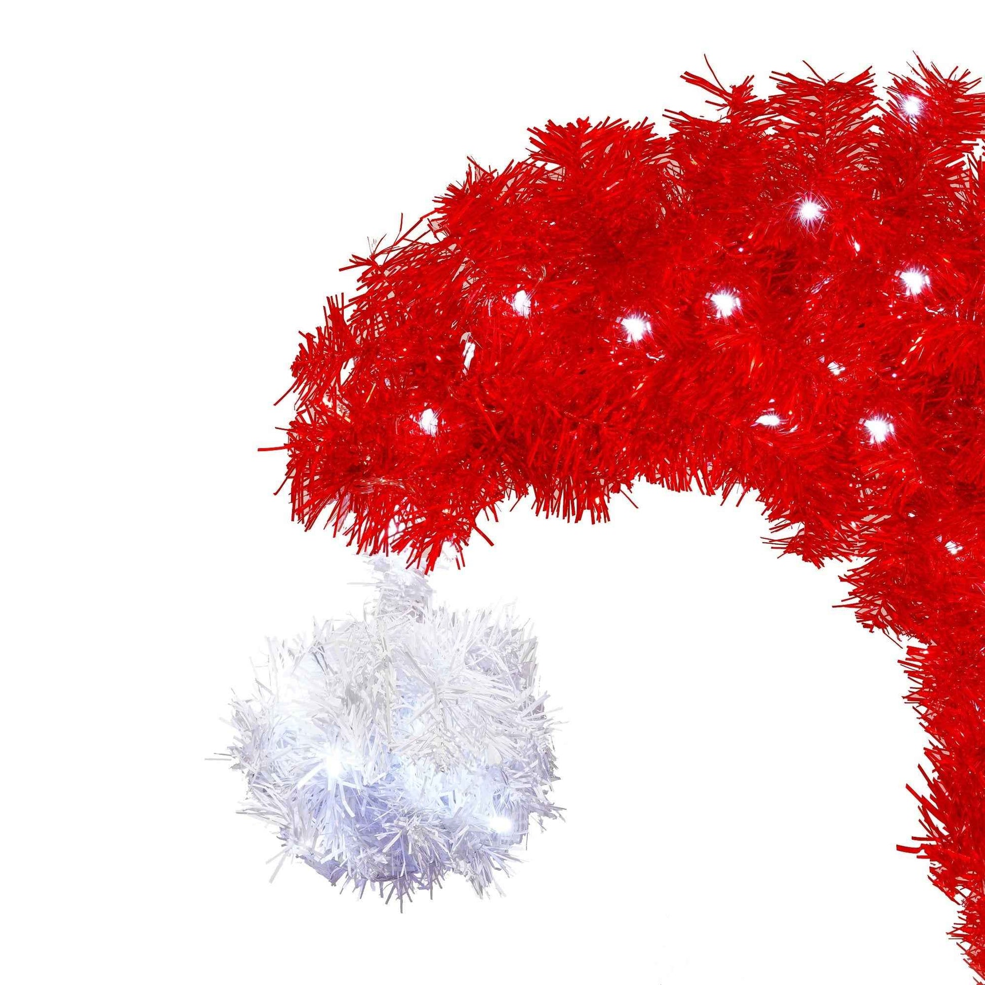 6FT Artificial Christmas Tree with LED Lights - Santa Hat Shape Whimsical Curved Tree (1050 Tips) - DropOnline.co