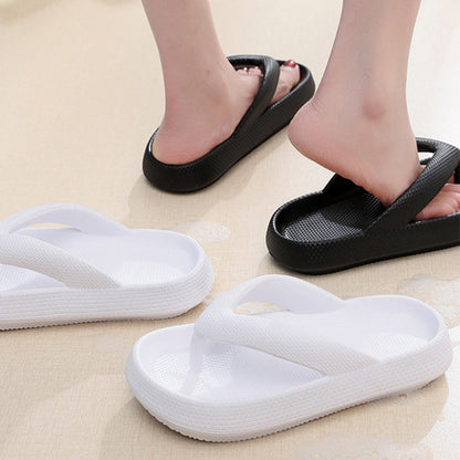 Clip Toe Shoes Eva Non-Slip Slippers Soft Sole Flip Flops Women Thick Bottom Bathroom Slides Summer - DropOnline.co