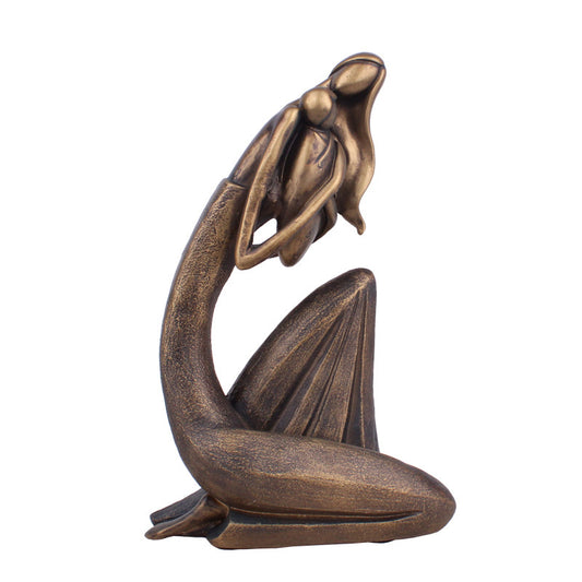 Premium Mother Child Embrace Resin Sculpture - European Style Home Decoration