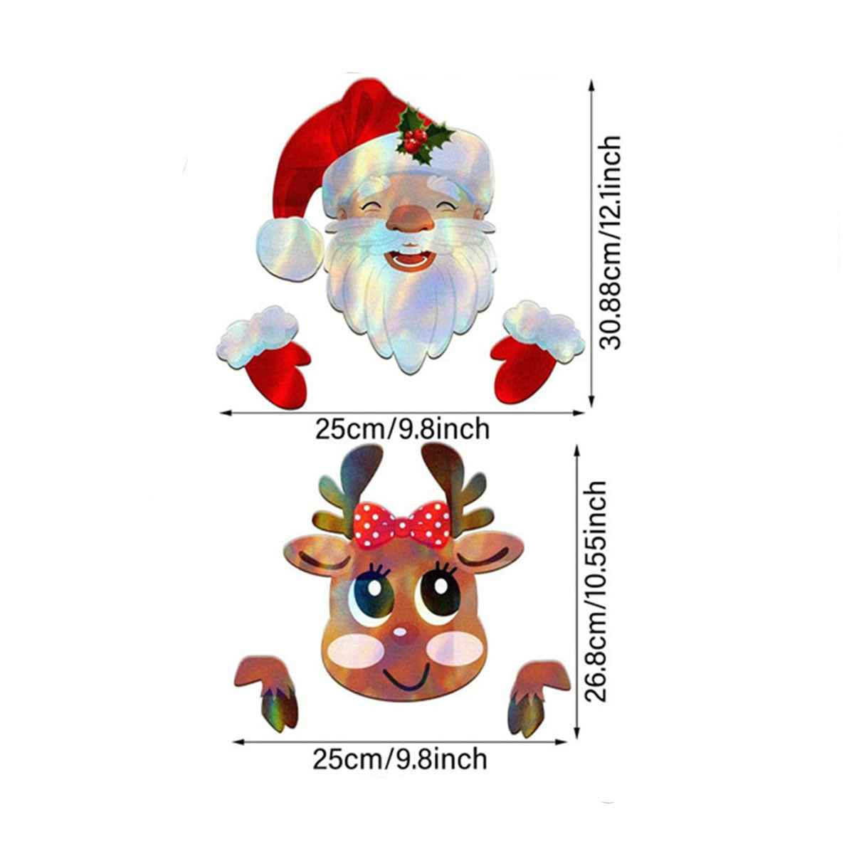 Christmas Fence Peeker Decoration - Peeking Santa & Elk Garden Yard Ornament - DropOnline.co