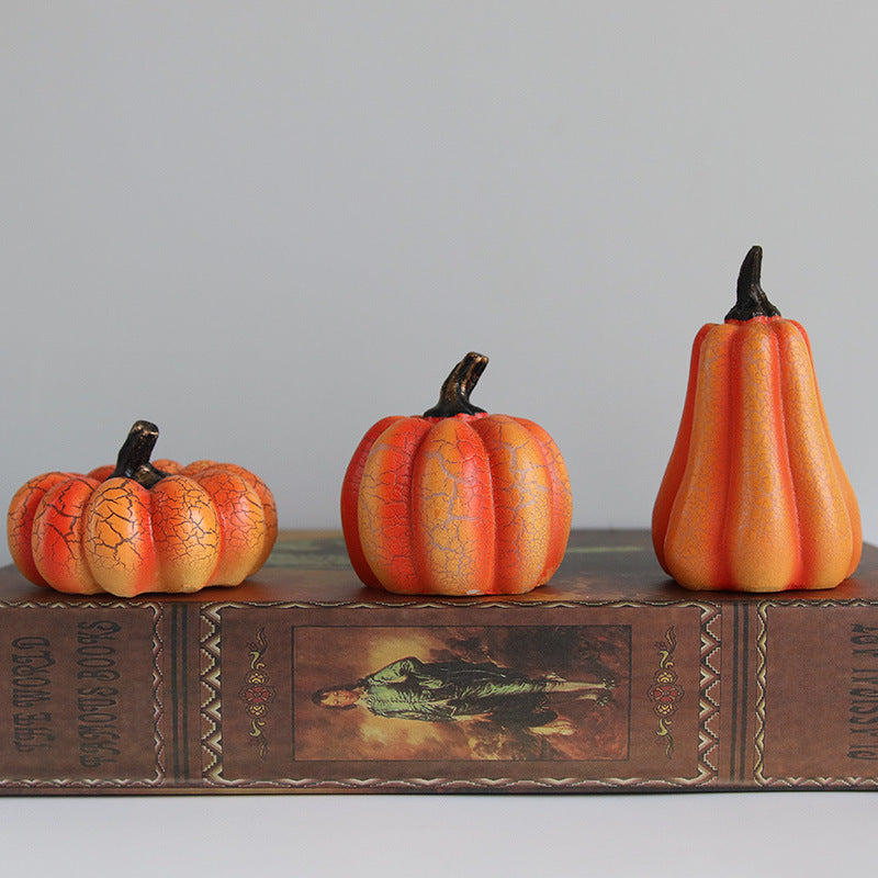 Halloween Pumpkin LED Candle Lamp - Resin Luminous Decoration