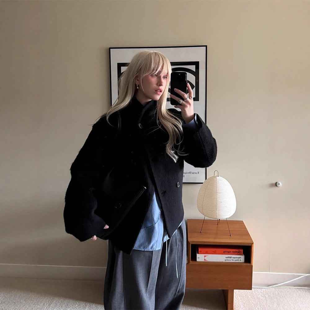 High-grade Graceful Stand Collar Short Coat