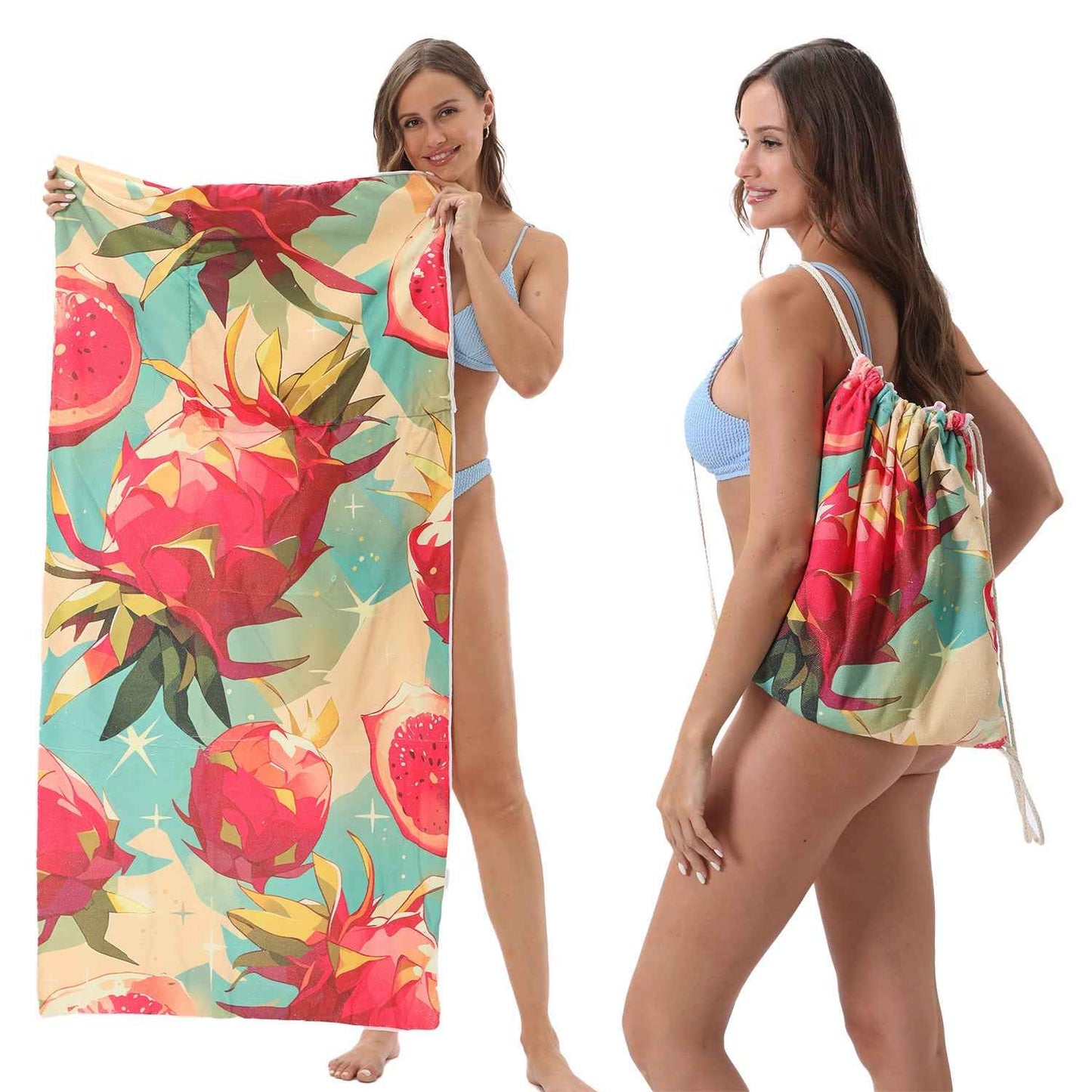 One-piece Beach Towel Versatile Bag Storage