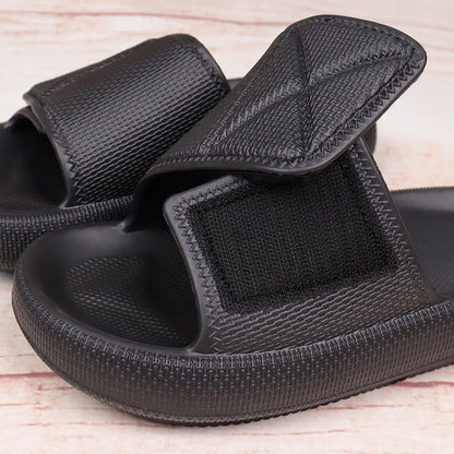 Poop Feeling Velcro Platform Female Summer Couple Bathroom Home Bath Eva Slippers - DropOnline.co