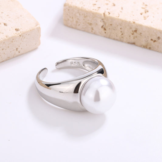 Zircon Inlaid Adjustable Ring - Unique Geometric Design Fashion Jewelry
