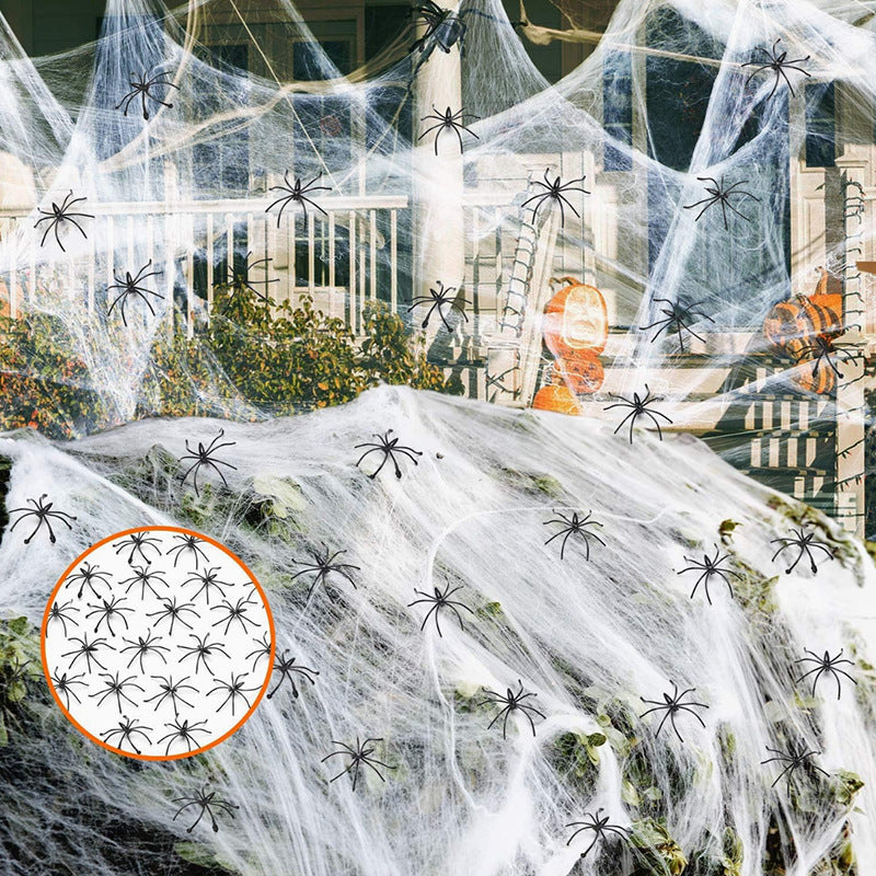 Halloween Cotton Spider Web Decoration - Atmosphere Layout Props