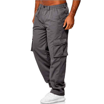 Men's Casual Multi-Pocket Cargo Pants - Loose Straight Fit Trousers