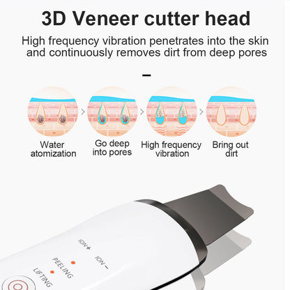 Electric Ultrasonic Skin Scrubber Face Spatula Home Ultrasonic Skin Scrubber Facial Cleaner Handheld Mini Derma Galvanica Tightening Face Scrubber Machine Skin Scrubber USB Ultrasonic - DropOnline.co