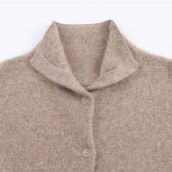 Korean-style Loose Casual High-neck Sweater Cardigan For Women