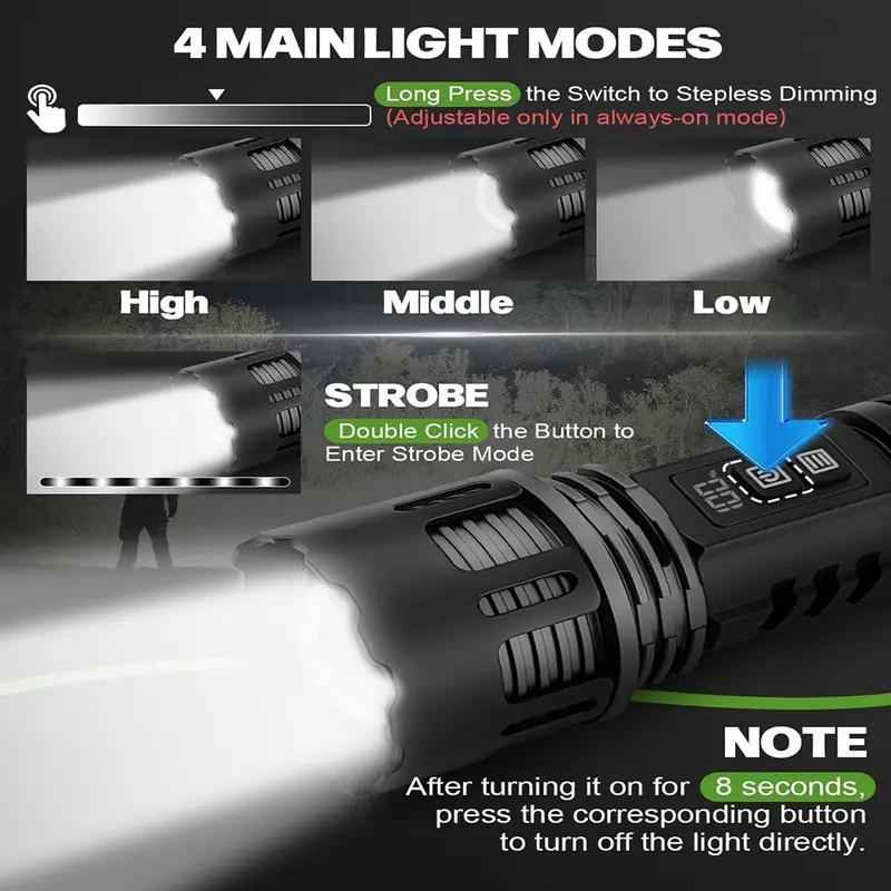 Black Friday Multi-functional High-Power All-in-One Variable Zoom Strobe Tactical Flashlight With Soft Camping Lamp