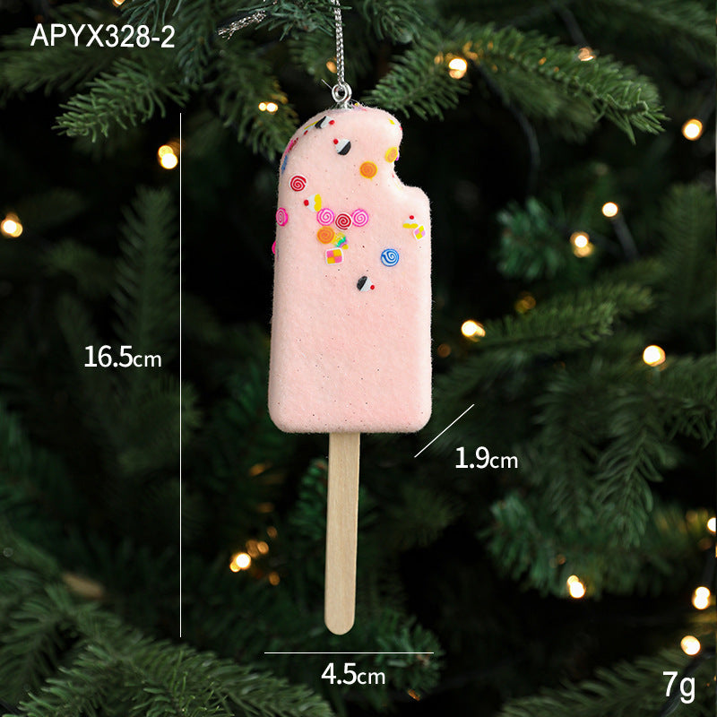 Creative Foam Ice Cream & Mushroom Christmas Tree Ornaments - Pastoral Style Pendants