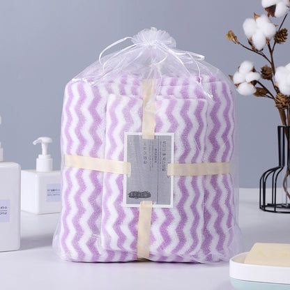 Water Ripple Coral Fleece Towels Child And Mother Suit Two-piece Set