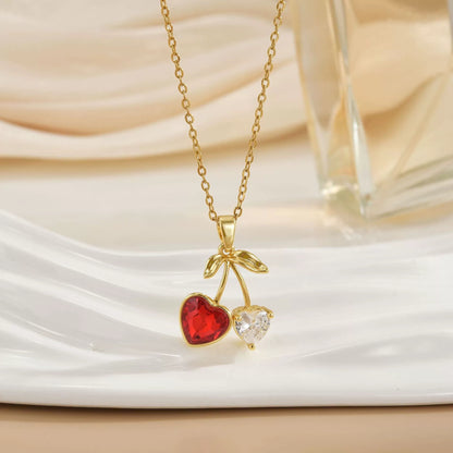Women's Cherry Necklace Does Not Fade High-end Pendant Versatile Clavicle Chain - DropOnline.co