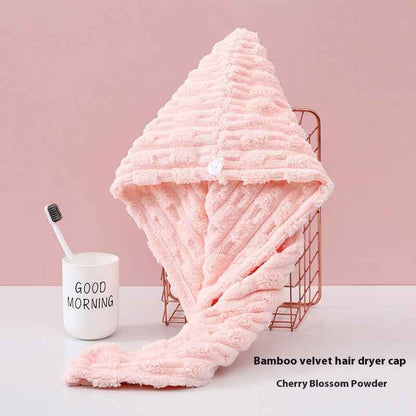 Candy Velvet Hair-drying Cap Thick Absorbent Headscarf