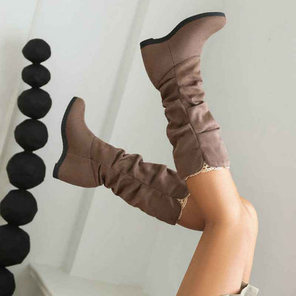 Women's Suede Fabric Platform High-top Boots
