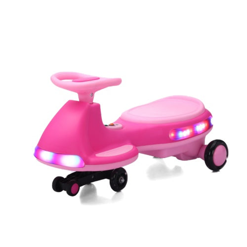 Kids Electric Ride On Car 12V  Electric Wiggle Car , LED Lights , Music,Anti-Rollover For Boys And Girls Ages 3 Indoor Outdoor