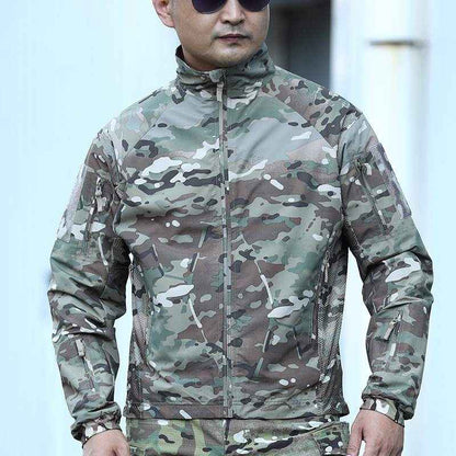 Outdoor Tactical Softshell Jacket Men's Stand Collar Jacket
