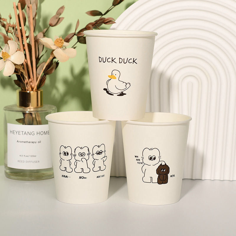 Thickened Disposable Paper Cups - Heavy-Duty Hot Beverage Cups