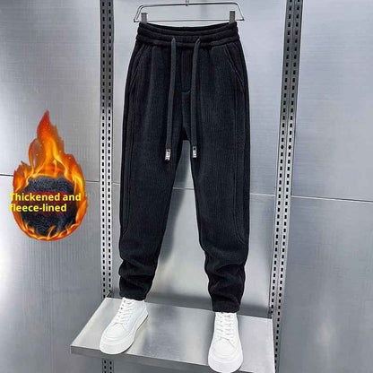 Winter Men's Fleece-lined Thick Corduroy Casual Pants