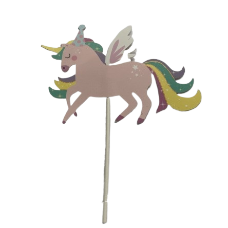 Cartoon Unicorn Cake Insertion Children's Decoration Birthday Theme Cake Card Insertion Party Supplies Rainbow Cake Flag Insertion