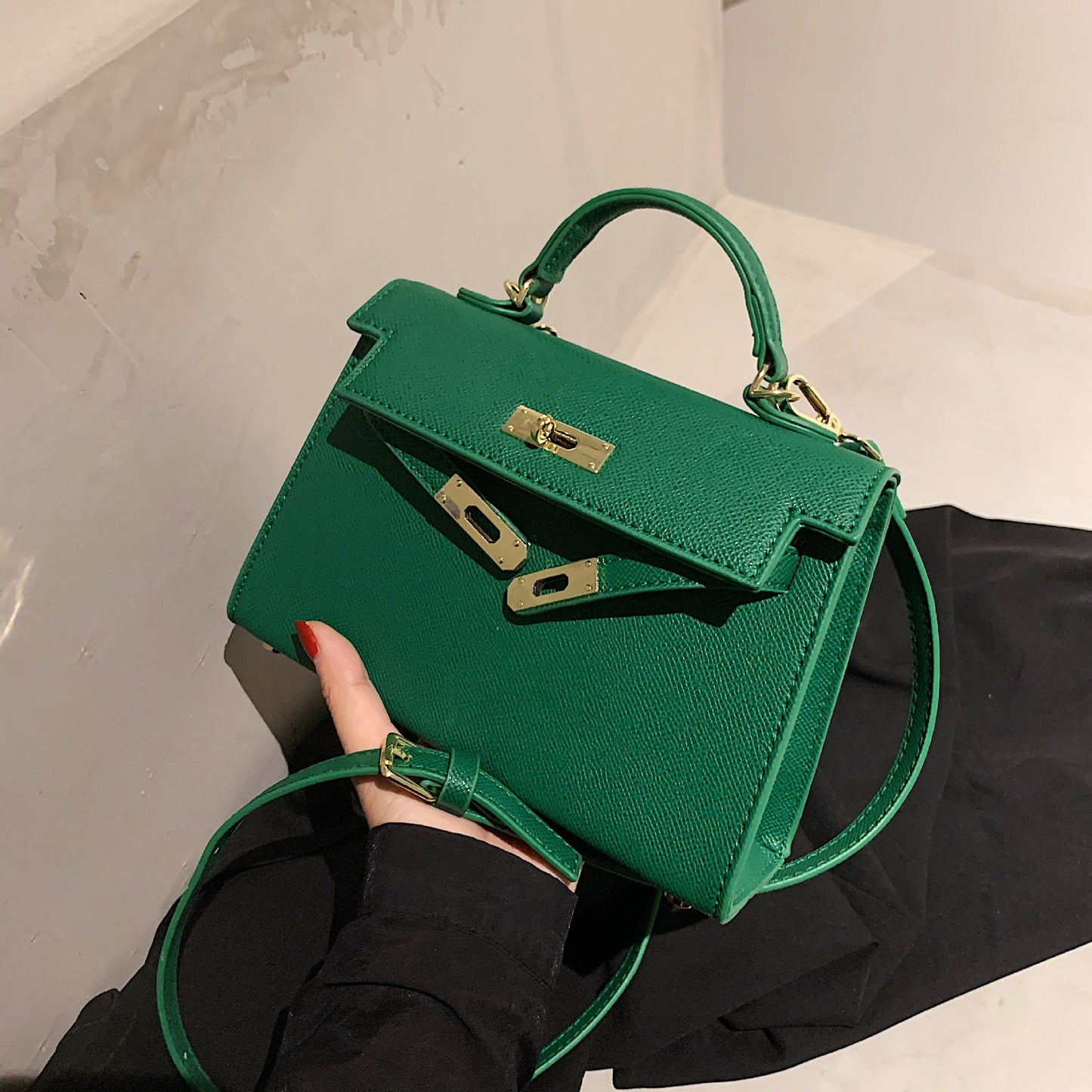 Women's Square Shoulder Bag - Classic PU Leather Handbag