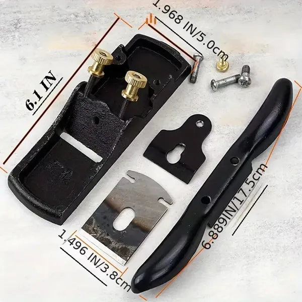 One Traditional Handheld Woodworking Double Line Planer, Adjustable Woodworking Bird Planer, Double Nut Adjustable Woodworking Planer, Equipped With A High-carbon Steel Blade For Smoothing And Shaping