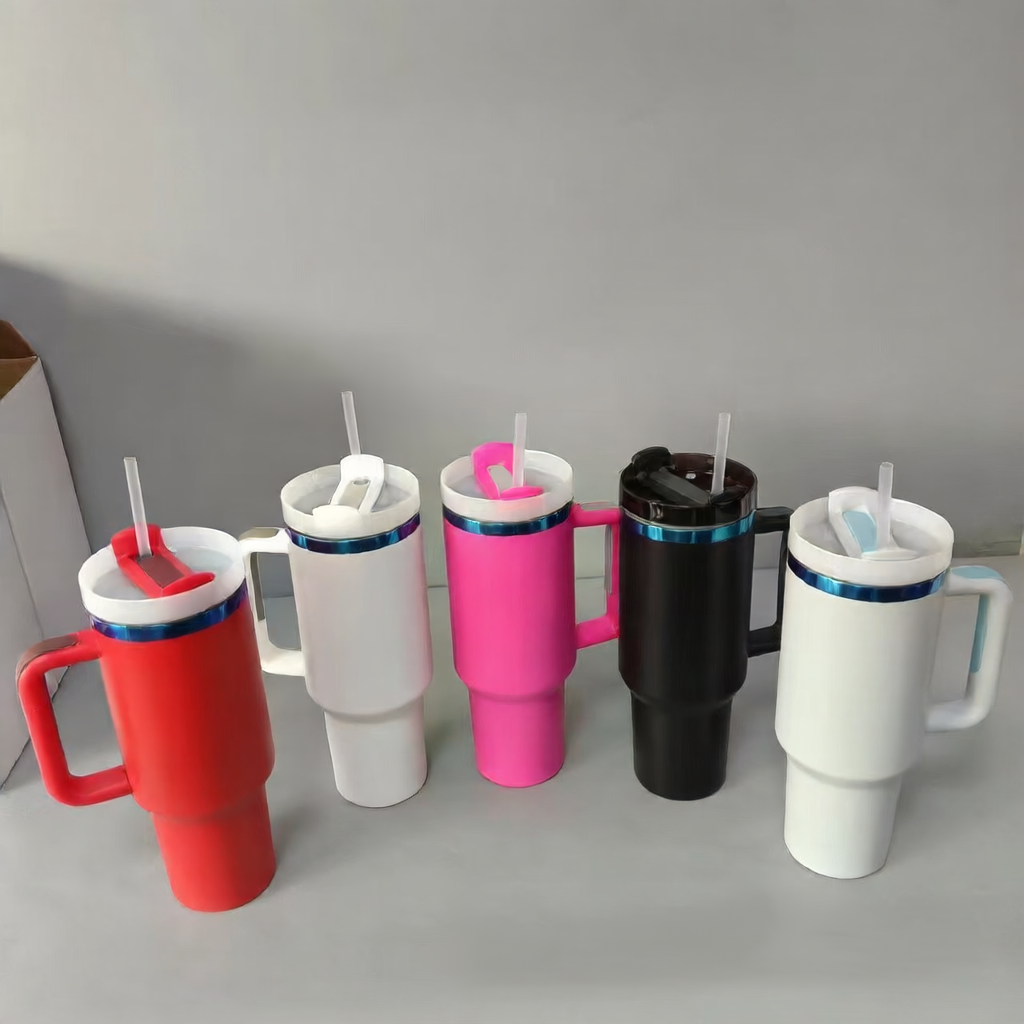 40oz Insulated Tumbler - Stainless Steel Travel Cup with Straw