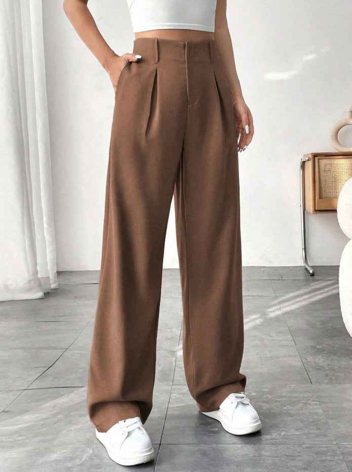 Ladies' High-waisted Slim-fit Suit Pants Wide-leg Floor-dragging Pants