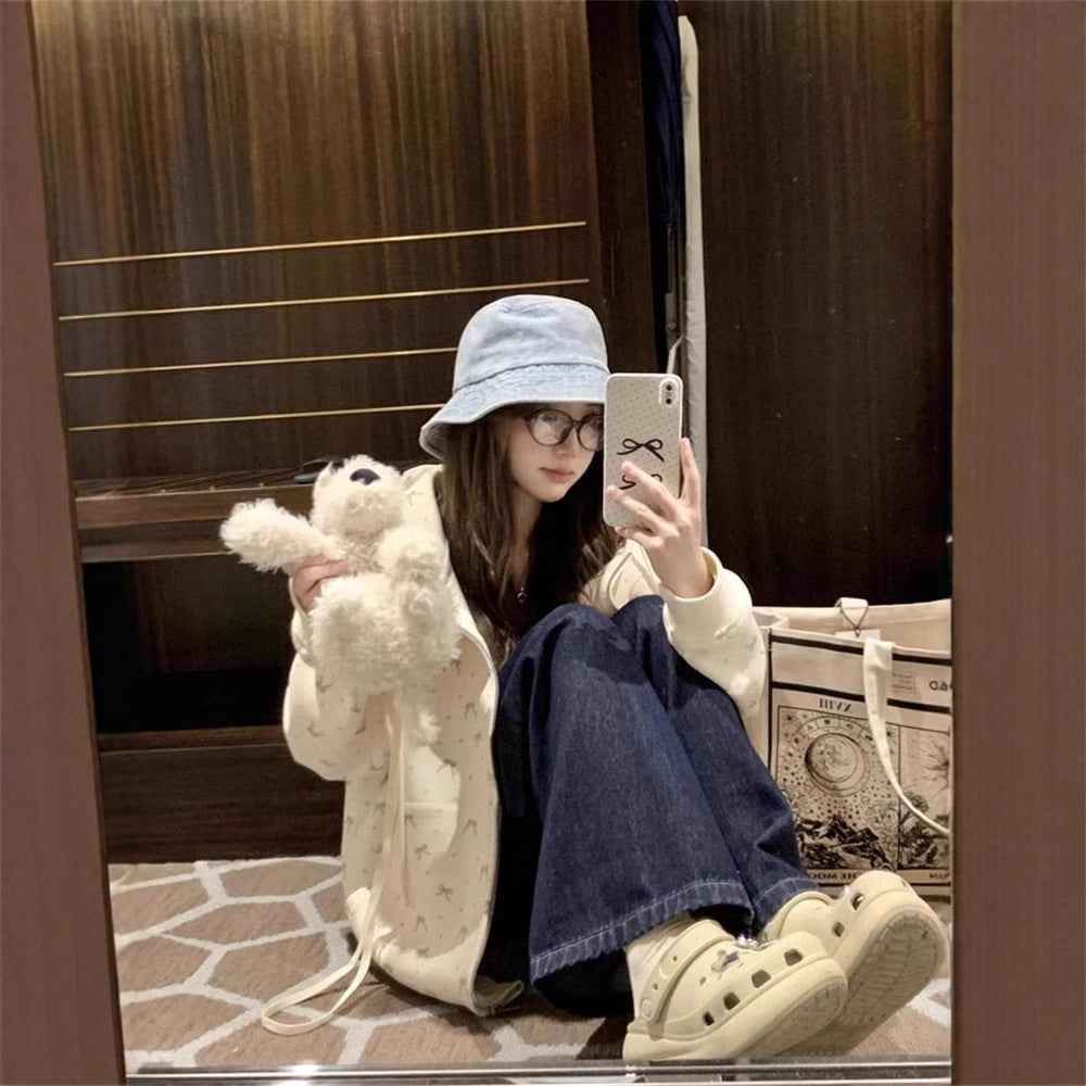 Cardigan Zipper Loose Casual Top Women