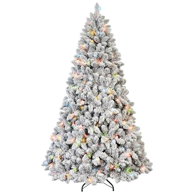 PVC Christmas Tree with Colored Lights - Pre-Lit Holiday Decoration
