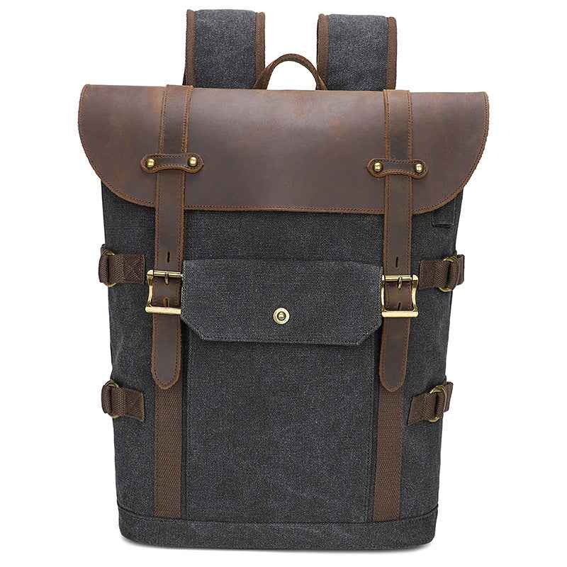 European And American Computer Crazy Horse Leather Backpack