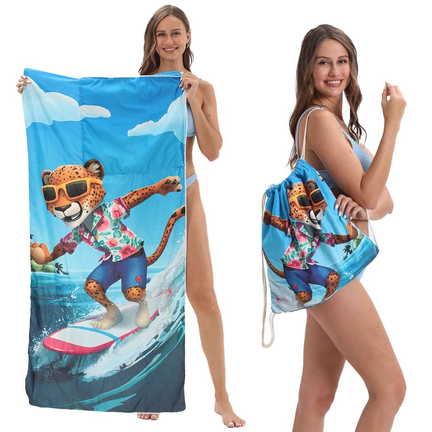 One-piece Beach Towel Versatile Bag Storage