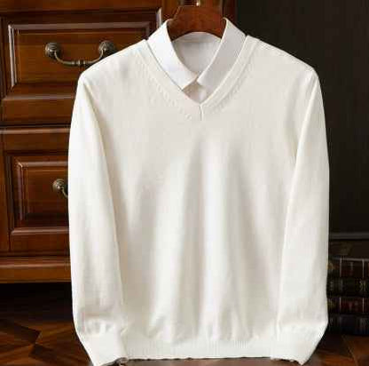 Knitted Sweater V-neck Men's Pullover Base Shirt