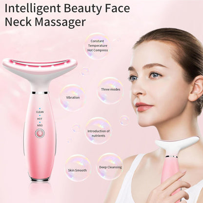 Facial And Neck Massager, Pink Neck Beauty Device - DropOnline.co