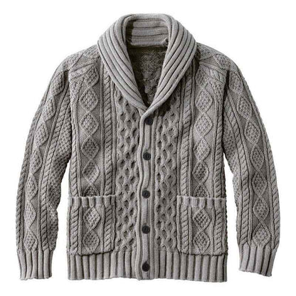 Knitted Lapel Cardigan Casual Sweater For Men