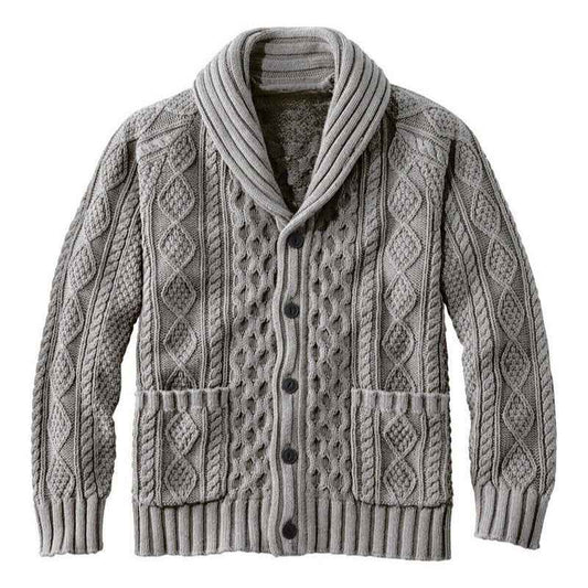 Knitted Lapel Cardigan Casual Sweater For Men