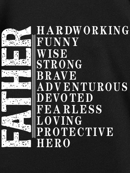 Father Printed T-shirt, Men's T-shirt, Summer Casual Short Sleeved T-shirt