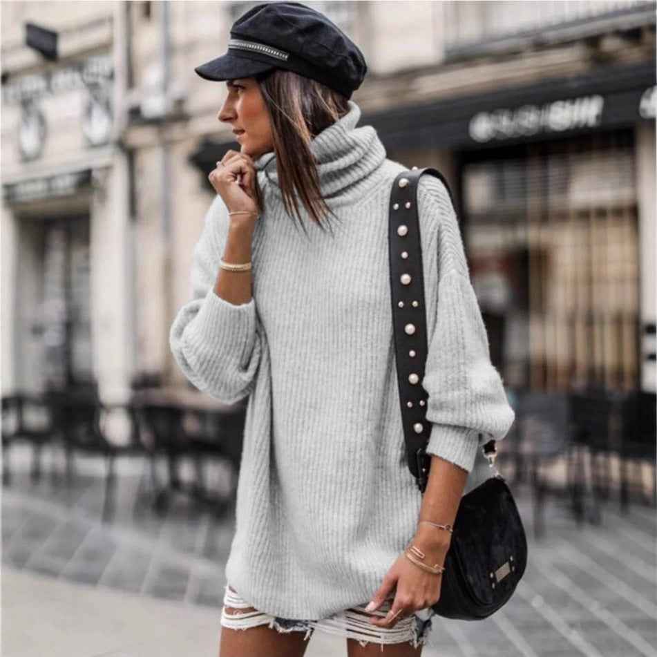 European And American Pullover Mid-length Women's Sweater Dress